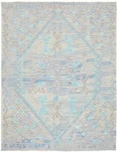 Tappeto Kilim Stilizzato Azzurro Beige 156x203 Cm