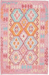 Tappeto Kilim Geometrico Rosa Azzurro 121x184 Cm