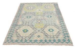 Tappeto Kilim Stilizzato Azzurro Grigio 120x191 Cm