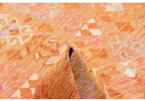 Tappeto Kilim Geometrico Arancione Beige 158x196 Cm
