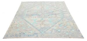 Tappeto Kilim Stilizzato Azzurro Beige 156x203 Cm