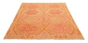 Tappeto Kilim Stilizzato Arancione Giallo 160x201 Cm