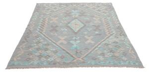 Tappeto Kilim Geometrico Azzurro Grigio 152x194 Cm