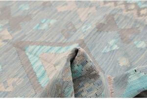 Tappeto Kilim Geometrico Azzurro Grigio 152x194 Cm