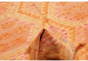 Tappeto Kilim Stilizzato Arancione Giallo 160x201 Cm