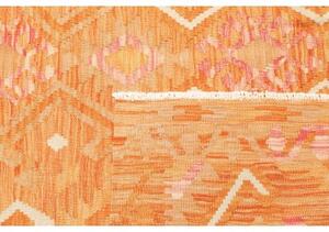 Tappeto Kilim Geometrico Arancione Beige 154x213 Cm