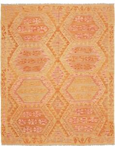Tappeto Kilim Stilizzato Arancione Giallo 160x201 Cm