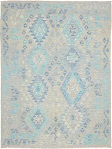 Tappeto Kilim Geometrico Azzurro Grigio 156x205 Cm