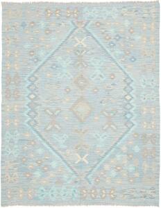 Tappeto Kilim Geometrico Celeste Grigio Chiaro 153x196 Cm