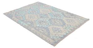 Tappeto Kilim Stilizzato Azzurro Beige 129x176 Cm