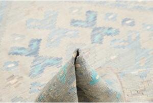 Tappeto Kilim Stilizzato Azzurro Beige 154x198 Cm