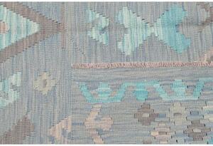 Tappeto Kilim Geometrico Azzurro Grigio 152x194 Cm