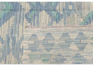 Tappeto Kilim Geometrico Azzurro Avorio 154x195 Cm