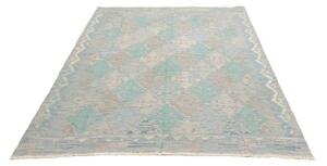 Tappeto Kilim Stilizzato Celeste Beige 152x200 Cm