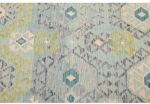 Tappeto Kilim Stilizzato Azzurro Grigio 120x191 Cm