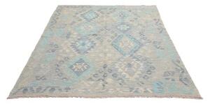 Tappeto Kilim Geometrico Azzurro Grigio 156x205 Cm