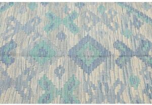 Tappeto Kilim Geometrico Azzurro Avorio 154x195 Cm