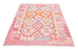 Tappeto Kilim Geometrico Rosa Azzurro 121x184 Cm