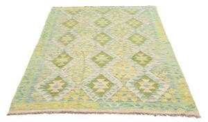 Tappeto Kilim Geometrico Verde Azzurro 128x188 Cm