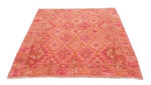 Tappeto Kilim Geometrico Rosso Corallo Arancione 131x169 Cm