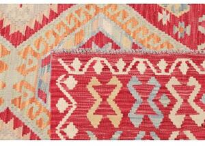 Tappeto Kilim Geometrico Rosso Azzurro 129x179 Cm