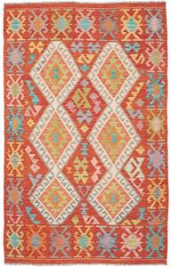 Tappeto Kilim Geometrico Rosso Multicolore 119x191 Cm