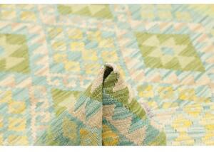 Tappeto Kilim Geometrico Verde Azzurro 128x188 Cm