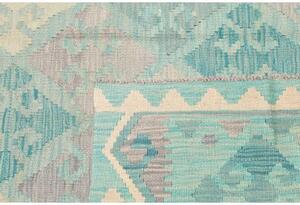 Tappeto Kilim Geometrico Celeste Grigio Perla 122x179 Cm