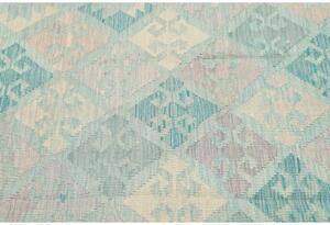 Tappeto Kilim Geometrico Celeste Grigio Perla 122x179 Cm