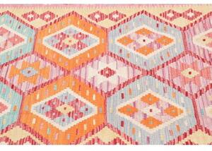 Tappeto Kilim Geometrico Rosa Azzurro 121x184 Cm