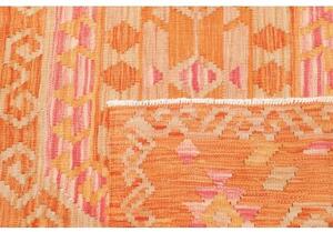 Tappeto Kilim Stilizzato Arancione Beige 131x175 Cm