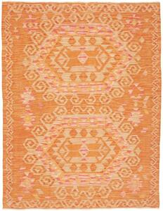 Tappeto Kilim Stilizzato Arancione Beige 131x175 Cm