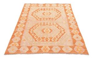 Tappeto Kilim Stilizzato Arancione Beige 123x175 Cm