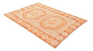 Tappeto Kilim Stilizzato Arancione Beige 123x175 Cm