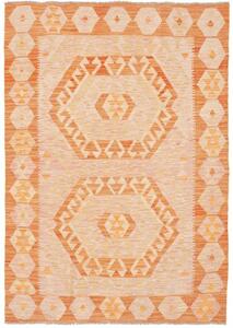 Tappeto Kilim Stilizzato Arancione Beige 123x175 Cm