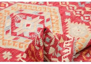 Tappeto Kilim Geometrico Rosso Azzurro 129x179 Cm