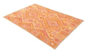 Tappeto Kilim Geometrico Senape Arancione 126x181 Cm