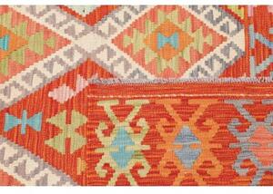 Tappeto Kilim Geometrico Rosso Multicolore 119x191 Cm