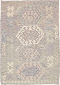 Tappeto Kilim Stilizzato Grigio Tortora Avorio 122x175 Cm