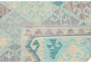 Tappeto Kilim Geometrico Turchese Beige 126x170 Cm