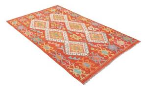 Tappeto Kilim Geometrico Rosso Multicolore 119x191 Cm