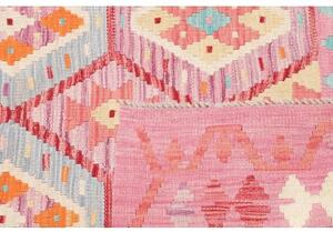 Tappeto Kilim Geometrico Rosa Azzurro 121x184 Cm