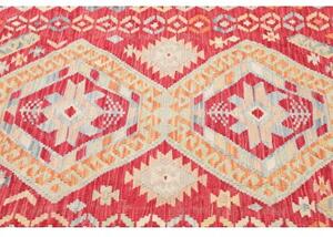 Tappeto Kilim Geometrico Rosso Azzurro 129x179 Cm