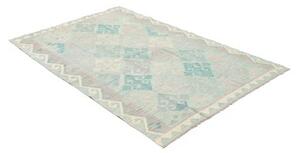 Tappeto Kilim Geometrico Celeste Grigio Perla 122x179 Cm