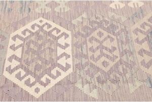 Tappeto Kilim Stilizzato Grigio Tortora Avorio 122x175 Cm