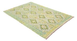 Tappeto Kilim Geometrico Verde Azzurro 128x188 Cm
