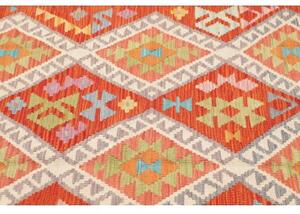 Tappeto Kilim Geometrico Rosso Multicolore 119x191 Cm