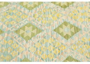 Tappeto Kilim Geometrico Verde Azzurro 128x188 Cm
