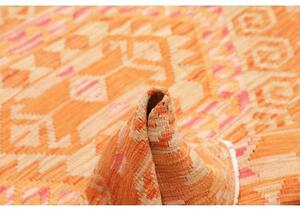 Tappeto Kilim Stilizzato Arancione Beige 131x175 Cm