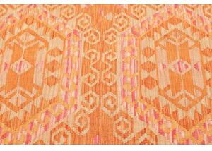 Tappeto Kilim Stilizzato Arancione Beige 131x175 Cm